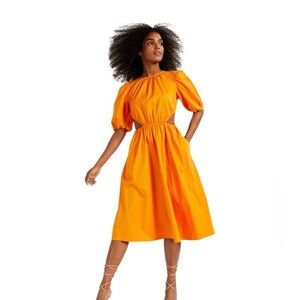 INC International Concepts Bright Orange Midi Dress